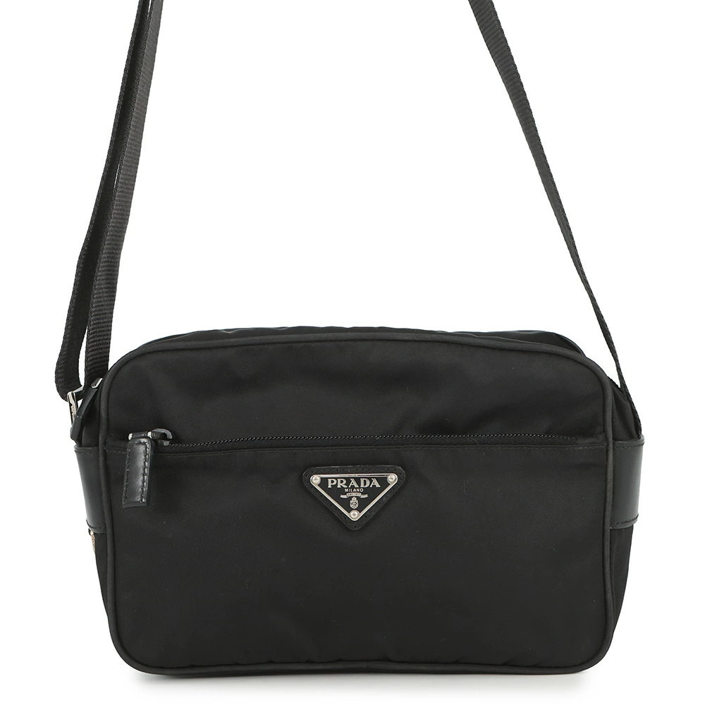 Prada Shoulder Bag Triangle Logo Black